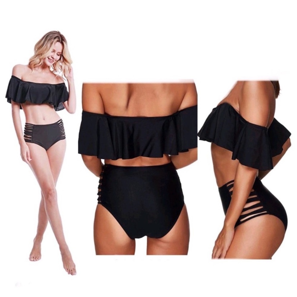 Off the shoulder high waist bikini